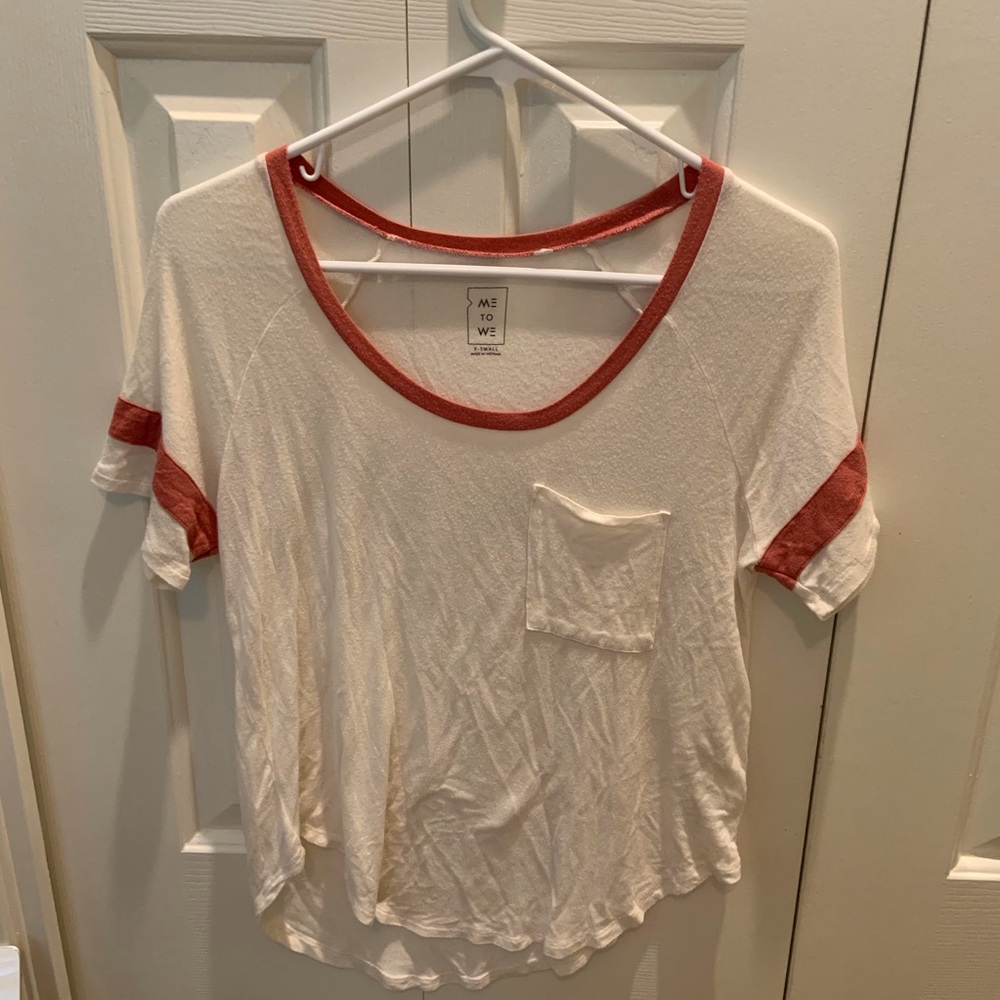 Pacsun White and Burnt Orange T-shirt